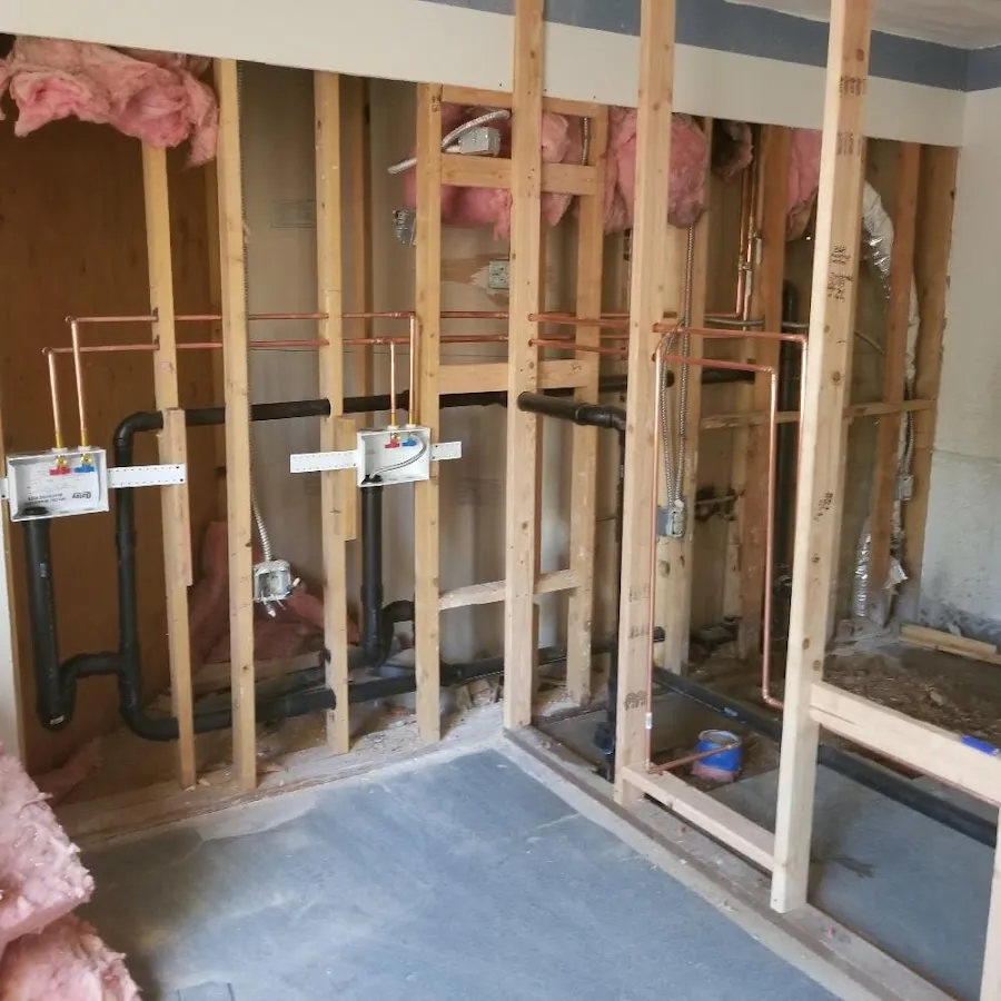Copper pipe rough-in and plumbing installation in Gretna